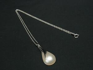 1円 ■極美品■ MIKIMOTO ミキモト 本真珠 マベパール 約13mm SV925 ネックレス ペンダント アクセサリー レディース シルバー系 BI8880