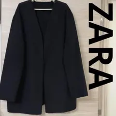 530: ZARA ボタンレス メルトン カーディガン アウター