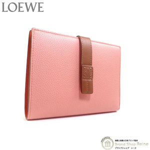 ロエベ （LOEWE） ミディアム バーティカル ウォレット 二つ折り 財布 C660S87X01 ブロッサム×タン（未使用品）中古