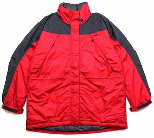 ★90s L.L.Bean MOUNTAIN GUIDE ツートン 中綿入り GORE-TEXゴアテックス ナイロン マウンテンパーカー 赤×黒 W-L★オールド ジャケット