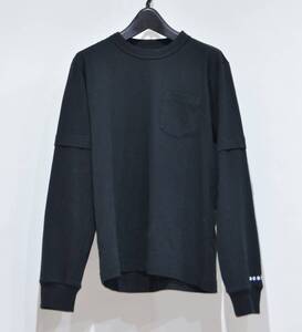 sacai サカイ Back Print L/S T-Shirt レイヤード バックロゴプリント クルーネック 長袖 カットソー ブラック 1 Y-30226B