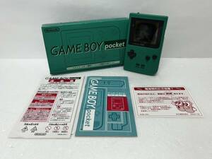 【ST0611.7-4MG】Nintendo GAME BOY pocket/ニンテンドー ゲームボーイポケット MGB-001 グリーン 箱有 取扱説明書付 ※ジャンク品 任天堂