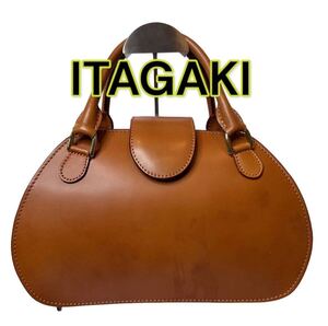 ITAGAKI いたがき 鞄 本革 レザー ハンドバッグ ミニ ボストン ブラウン leather craft by Emi