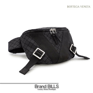 未使用品 BOTTEGA VENETA ボッテガ ヴェネタ イントレチャート ボディバッグ ニューラバーシリーズ 652551 ブラック シルバー金具