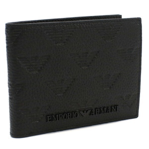 【新品 未使用 正規品】エンポリオアルマーニ EMPORIO ARMANI ２つ折り財布 ブランド YEM176 Y142V 81072 BLACK ブラック メンズ