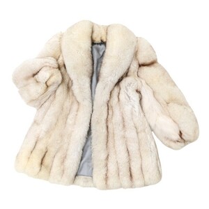 GQ8023：フォックス/FOX ハイドラファーズ/Hydra furs 高級毛皮 リアルファー ブルーフォックス ファーコート/ジャケット サイズL相当