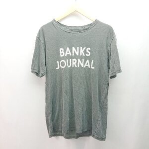 ◇ JOURNAL STANDARD ロゴプリント オーガニックコットン100% クルーネック 半袖 Tシャツ サイズL グレー レディース E