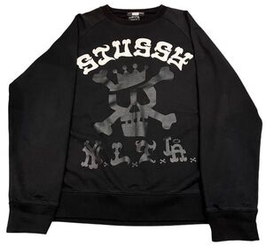 SS4 STUSSY スウェット トレーナー XL スカル ドクロ ブラック ストリート ラッパー 古着 スケボー