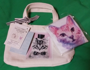 ★新品★17℃ LOUNGE★猫柄ソックス入りトートバッグ★