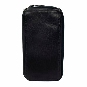 USED VISVIM ビスビム VEGGIE TRAVEL CASE トラベルケース ブラック レザー ラウンドファスナー 長財布 オーガナイザー 旅行 ビジネス