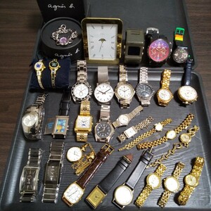 腕時計まとめて SEIKO CITIZEN ALBA ORIENT TECHNOS MONDAINE CAPRI WATCH VICTORINOX Swatch Nike Ferrari agnes b.など合計31個 ジャンク