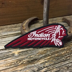 送料無料 インディアン モーターサイクル ワッペン ◆ Indian Motorcycle バイク 単車 アイロン接着 パッチ チーフロゴ CAWP088