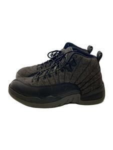 NIKE◆AIR JORDAN 12 RETRO WOOL/エアジョーダンレトロ/ブラック/852627-003/27.5c