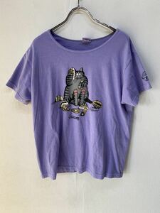 【人気】クレイジーシャツ　クリバンキャット　Tシャツ　紫/パープル　Mサイズ　相当　ビッグロゴ　　K1757