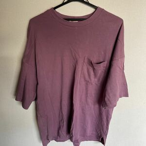 GU Tシャツ 半袖Tシャツ 綿100% Lサイズ パープル