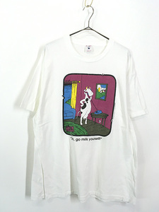 古着 90s USA製 ウシ アニマル ポップ アート Tシャツ XL 古着