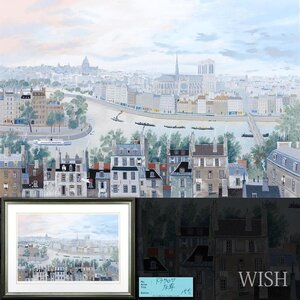 【真作】【WISH】ドラクロワ Michel Delacroix「左岸」シルクスクリーン 30号大 大作 直筆サイン 証明シール 　 #24113573