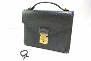 ★【B送900円】854　LOUIS VUITTON　ルイヴィトン　エピ　モンソー　ノワール　ハンドバッグ　ショルダー紐欠品　M52122/VI0912　ブラック