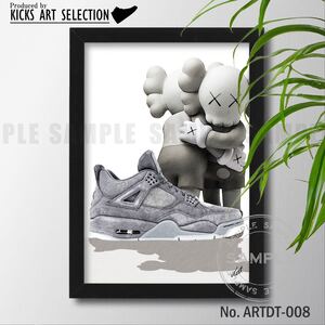 エアジョーダン4 KAWS カウズ スニーカーオマージュアートインテリアポスター/NIKE /ナイキ /ハンドメイド/ファッション/ストリート