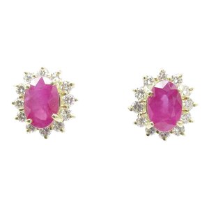 ジュエリー ルビー ダイヤモンド ピアス ブランドオフ JEWELRY K18（イエローゴールド） ピアス K18 中古 レディース