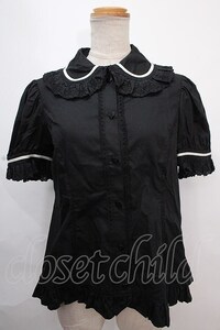 Angelic Pretty / ドーナツレースブラウス 黒 Y-24-11-25-052-AP-BL-SZ-ZY