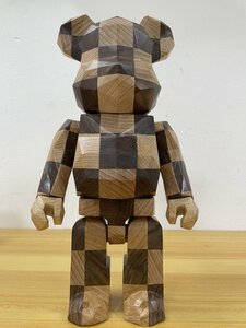 BE@RBRICK x カリモクx 400% by MEDICOM TOY ベアブリック carved wooden 置物 箱付き 希少 美品 中古