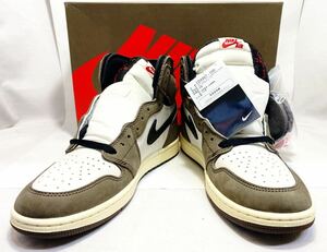 未使用品 ナイキ NIKE TRAVIS SCOTT×NIKE CD4487-100 AIR JORDAN 1 HIGH OG TS SP トラヴィススコットエアジョーダン US10