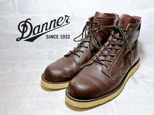 アメリカ製【美品】Danner ダナー 上質 ワークブーツ 本革 レザー ブラウン US8.5（約26.5cm）