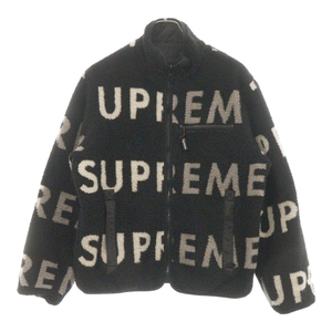 SUPREME シュプリーム 18AW Reversible Logo Fleece Jacket リバーシブルロゴフリースジャケット ブラック