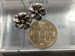 ハワイアンジュエリー　花のイヤリング　「14KC？と刻印」　1円