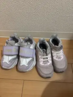 19センチ⭐︎二足セット！！adidas グレー ピンク スニーカー