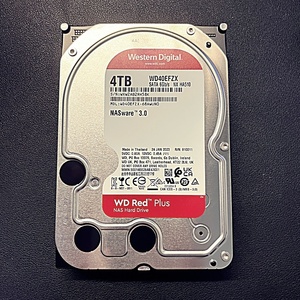 【中古】Western Digital WD Red Plus NASハードディスクドライブ3.5インチ 4TB WD40EFZX (使用時間7h)