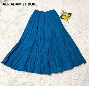 AER ADAM ET ROPE アダムエロペ ロングスカート フレア ティアード ウエストゴム 綿100％ 春夏 フェミニン 紫 パープル F