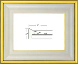 油絵/油彩額縁 木製フレーム UVカットアクリル付 3411 サイズ F10号 金泥 ゴールド