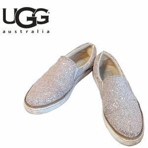 【中古】 UGG アグ W ADLEY CHUNKY GLITTER 1091489 アグ レディース アドリー チャンキー グリッター スリッポン 靴 スニーカー 22.0cm