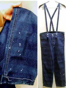 即決[1]ほぼ未使用品 visvim 19AW ICT限定 CAMUS BRACES PANTS WD ボーダー F.I.L. INDIGO CAMPING TRAILER FIL スポット パンツ■2452