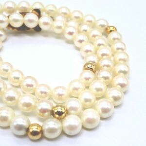 良品!!《K18 アコヤ本真珠ベビーパールネックレス》 O 12.2g 約37.5cm 約4.5-5.0mm珠 ジュエリー pearl necklace jewelry EA8/EB5