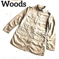 Woods ウッズ ジャケット コート 薄地 シャーリング ベージュ M