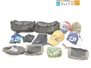 ダイワ ヒップバッグ 、SIMMS シムス キャップ、リバレイ RBBグローブ 他 ウェア、バッグ等 計14点セット