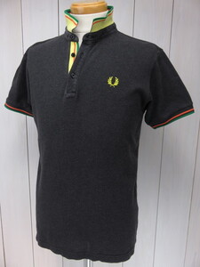 フレッドペリー　FRED PERRY　半袖ポロシャツ　刺繍入り　グレー　M