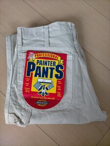 新品 デッドストック 90s USA製 ビンテージ Dickies ディッキーズ ベージュ ペインターパンツ W31L34 TALONジップ