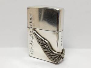 F2411-112　ZIPPO/ジッポー　オイルライター　メタル エンジェルウィング 銀メッキ　11年製【中古品】