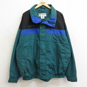 XL/古着 コロンビア 長袖 ナイロン ジャケット メンズ 00s ワンポイントロゴ 大きいサイズ 緑他 グリーン 24nov12 中古 アウター