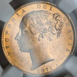 【動画あり】1871 イギリス ヴィクトリア女王 ソブリン金貨 NGC MS63 Die30 英国 ビクトリア アンティークコイン