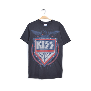 【送料無料】 KISS ARMY キッスアーミー ロックTシャツ ミュージック Tシャツ バンドTシャツ キッス メンズS 古着 BB0733