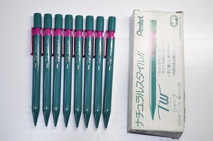 未使用■長期保管品 ※8本セット Pentel TW ベジタブルカラー軸シリーズ Q315-4 シャーペン シャープペンシル ぺんてる グリーン&ピンク