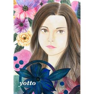 色鉛筆画「 凛華 」Ａ４・額付き◇◆手描き◇原画◆yotto◇