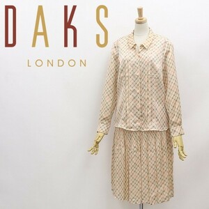 ◆DAKS ダックス チェック柄 シャツ ブラウス＆ランダムプリーツ スカート セットアップ 40