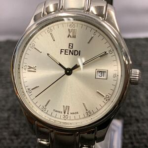 △【売り切り】FENDI フェンディ ラウンド クオーツ デイト 210G 