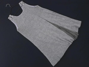 axes femme アクシーズファム バックリボン Vネック チュニック ワンピース sizeM/グレー ◇■ ☆ ekc0 レディース